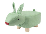 Cartoon Animal Shaped Stool Kid Home Living Room Cute Wooden Footstool for Playroom Courtyard Green V1294-YM0703-3116230000411