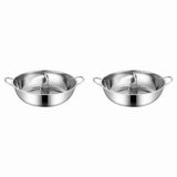 2X Stainless Steel Twin Divided Double Hotpot Cooker Gas Stove Compatible Pot Home Cookware Soup V1192-AZ-W-22689