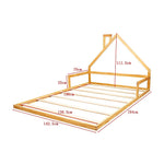 Pine Wood Floor Bed House Frame for Kids and Toddlers V63-849591