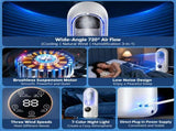 Blue Bladeless Misting Desk Fan - 30.5cm USB Powered 3 Speed Personal Cooling Fan with Mist V888-ELOSUNG57517