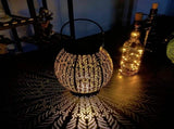 Solar Lanterns Outdoor Waterproof, Hanging Lanterns Powered with Handle, Decorative Metal V1366-AZ2-W-09392