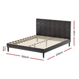 Artiss Bed Frame Queen Size LED Black RAVI BFRAME-G-RAVI-Q-BK-ABC
