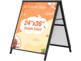A Frame Sidewalk Sign, 61x91cm Heavy Duty Slide-in Signboard Holder, Double-Sided Folding Sandwich V952-XHBZA2436INCHM1FCV0