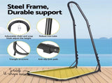 Gardeon Hammock Hanging Chair with Heavy Duty Steel Stand HM-CHAIR-MES-CREAM-A