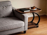C-Shaped Corner End Table with Wheels Sofa Side V63-955141
