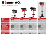 Baumr-AG 600W 12" Pedestal Floor Drill Press, 16 Speeds, 16mm Chuck V219-DRLDPRBMRAD19