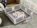 Fin 8 Panel Safest Tempered Glass Dog Whelping Pen Box Shatter-Proof Playpen Exercise Box V767-XPETGHWL-12