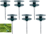 6 Pack Hose Guard Stake, 10 Inch Green ABS & Zinc Alloy Garden Hose Guide Spike with Heavy Spin Top, V1259-DP01-A-2009