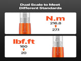 Adjustable Click Torque Wrench, 1/2 Inch Drive, 20-160 lbf-ft/27.1-216.8 N.m,-direction and V952-DJSNLBS101708PMCDV0