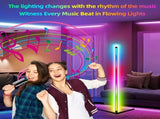 Black Silver 1.6m Floor Light Smart Voice-Controlled Light USB Powered Light Ambient Light V1347-124-SIL-82961