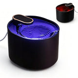 Pet Water Fountain Cat Dog Automatic Electric Drinking Dispenser with Red Light Indicator Black V1263-JX-6893