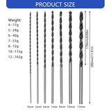 7pc Extended 300mm Woodworking Drill Bit Set High Carbon Steel Bit For Deep Hole Drilling In V1366-AZ2-W-16807