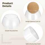 4PCS Storage Glass Jars, Clear Airtight Canisters with Spherical Cork Lid, Food Storage Containers, V1369-AZ3-W-08863