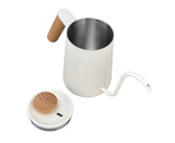 Stainless Steel Drip Coffee Pot, Long Gooseneck Spout Kettle, Tea Matte White, 600ml V1263-JX-2999