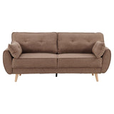 Sarantino 3 Seater Modular Linen Fabric Sofa Bed Couch Futon - Brown SOFA-M1910-LNN-BRN