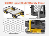 500 Lbs Steel Garden Cart, Heavy Duty Garden Wagon Cart Pullable on Wheels, Metal Yard Utility Wagon V952-ZXHYTCHH500LVP7EBV0
