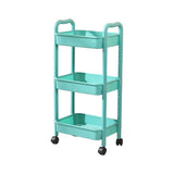 3 Tier Kitchen Storage Cart with Armrests Rolling Utility Cart Bathroom Toiletries Organizer Slim V1366-AZ2-W-11912