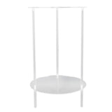 Clear Acrylic Side Table 2 Tier Round Top Nightstand Small Modern End Table for Living Room Bedroom V1294-YM0901-3116240009311