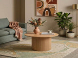 Luxe Ribbed Round Coffee Table Wooden V264-TAB-723C-NTR-NA-1