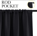 2 Pack Blackout Curtain Blinds for Bedroom, Thermal Insulated Rod Pocket Drapes for Light Blocking V1189-LC-AMZ-00223