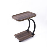 C-Shaped Corner End Table with Wheels Sofa Side V63-955141