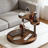 Three-tier Rotating Cosmetic Organizer, Wooden Bathroom Vanity Storage Rack, Suitable for Skincare V1102-SCZWJ002