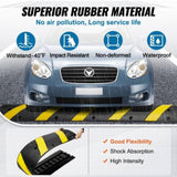 6 ft Rubber Speed Hump, 2 Channel, 10000 kg/axle Load Capacity Heavy Duty Traffic Speed Bump, with V952-JSDDLBHQXJZTA4MA6V0