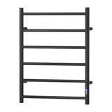 Devanti Heated Towel Rail 6 Round Bars with Timer Electric Heater Warmer Rack TW-C-109W-6T-BK