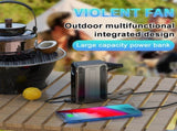 Black Multifunctional Turbo Fan - Portable High-Speed Dust Blower with LED Light & Emergency Power V888-ELOSUNG40249