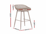 Gardeon 4-Piece Outdoor Bar Stools Plastic Metal Dining Chair Furniture Coffee ODF-BA-CHAIR-PP-CO-4X