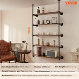 VEVOR Industrial Pipe Shelf 5 Tier 2PCS 11.8in W Wall-Mount Planks NOT Included V952-JSGZWJYGWMBHDL9HWV0