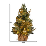 Christabelle 61cm Battery-Operated Christmas Tree Warm Lights LED Table Top Gold 112_SENG2