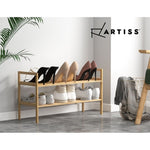 Artiss Shoe Rack Cabinet Bamboo Storage Organiser Pine BAM-B-SR7026-NT