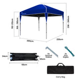 RED TRACK 3.6x2.2m Ultra Compact Folding Gazebo, Carry bag, Portable Outdoor Popup Marquee for V219-OTDGZBRT23BA