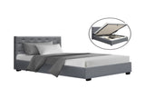 Artiss Bed Frame King Single Size Gas Lift Grey VILA BFRAME-E-VILA-KS-GY-ABC