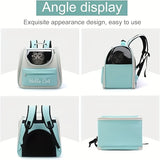 Hello Cat Nylon Pet Backpack, Large Capacity Foldable Travel Carrier with Zipper Closure, Easy V1102-MBB004