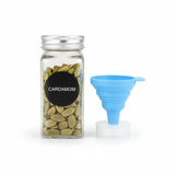 CARLA HOME 24 Glass Spice Jars with Lids, Shaker Tops, 180 Spice Labels, White Pen & Funnel for LSB-36271