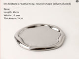 Silver Plated Ceramic Tray Set Minimalist Luxury Decorative Organizer for V1107-CS-DYTCSNP