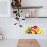 Wall Wire Shelf Basket Fruit Wall-Mounted Iron 1Pack White V1369-AZ3-W-12831