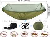 Camping Hammock with Mosquito Net, Portable Hammock with Net, 1 & 2Persons Outdoor Swing Hammock, V1366-AZ2-W-02382