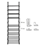 SONGMICS 10-Tier Metal Shoe Rack Customizable Design Black V227-8498402110990