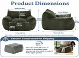 Modern Minimalist Bean Bag Sofa Chair with Armrests and Backrest for Living Room Leisure Gaming V1341-ZY-3EY3GEYL-WHITE
