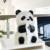 Ceramic Panda Tissue Box Holder - Creative Cartoon Napkin Dispenser for Home Decor V888-ELOSUNG13952