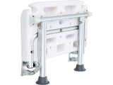 Folding PE Shower Seat, 15.7'' x 14.8'' Unfolded, Wall Mounted Fold Up Shower Bench with 500 lbs V952-SLKPEZCTWKB16SNT7V0