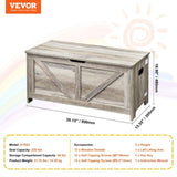 VEVOR Kids Toy Storage Bench Wooden Toy Box Chest 38.98 x 15.55 x 18.9 in Gray V952-XTETCWDWHLBC7BJJOV0