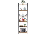 Metal Bookshelf, 6-Tier Industrial Bookcase, Tall Narrow Rustic Vintage Storage Bookshelf with Open V952-JSSJZFXJSM6C1HUL3V0