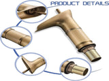 1Pcs Retro Brass Waterfall Bathroom Faucet, Waterfall Basin Faucet, Antique Bathroom Mixer Tap, Hot V1263-JX-3180
