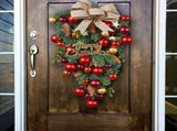 Christmas Wreath Wall Hanging Ornament Artificial Christmas Teardrop Merry Christmas Front Door V1370-AZ4-03822