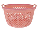 HOOWIFFY 1Pcs Portable Laundry Basket Pink Hollow Laundry Management with Handle PP V1189-WXFWAL-20260326-02411