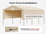 Carport Replacement Canopy, 6 x 3 m Potable Garage Tent Top Tarp with Sidewalls, UV-Resistant & V952-CKPB10X20FTMK3PDN001V0